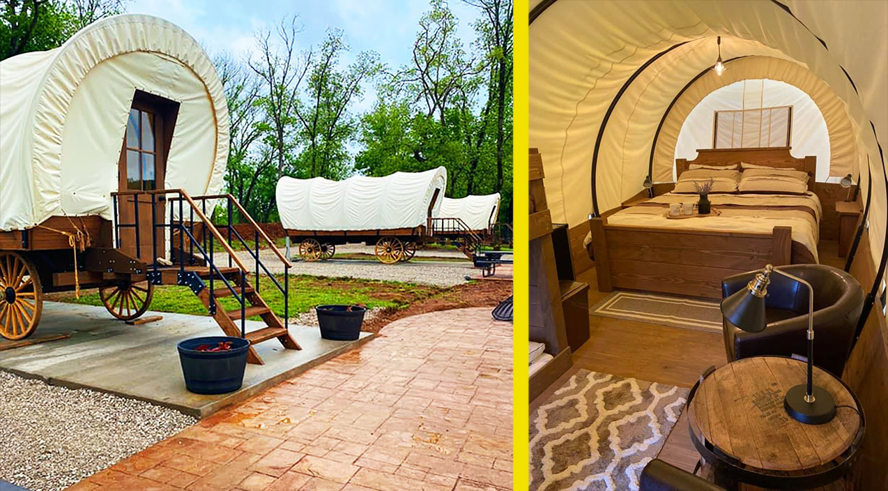 this-campground-offers-covered-wagons-for-visitors-to-stay-in-country